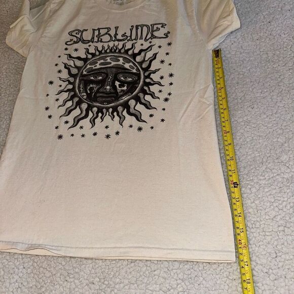 Sublime Unisex Cream Black Graphic Short Sleeve Shirt Size Small - Picture 8 of 9